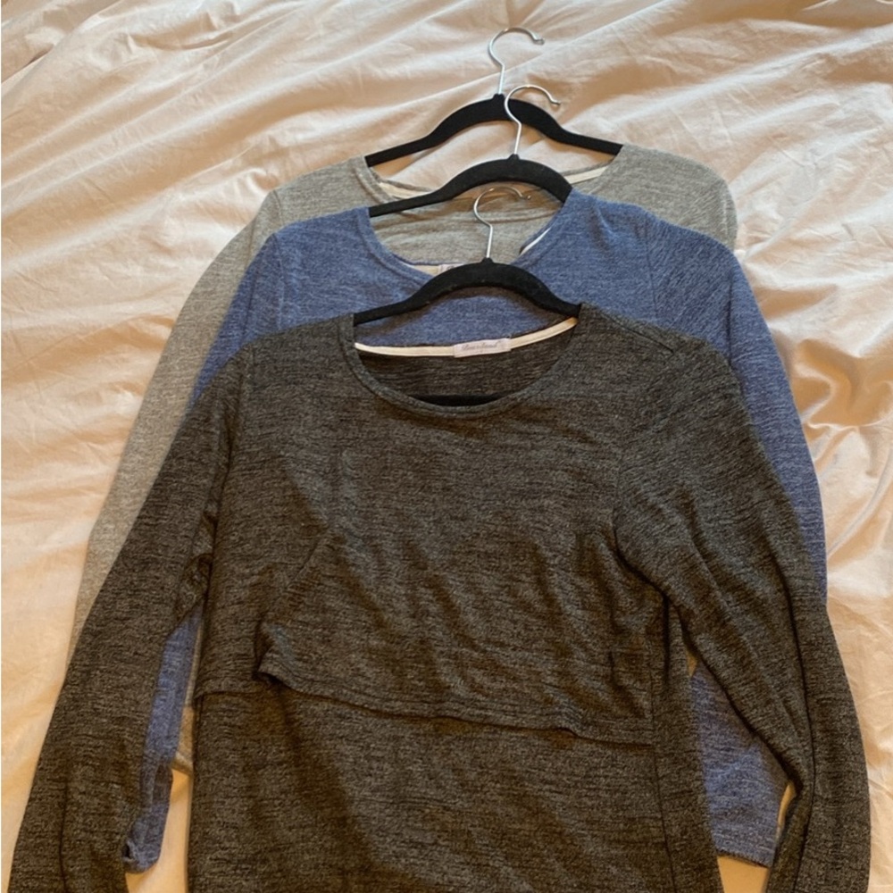 Bearsland long sleeve nursing/maternity tops. Set of 3 for one price.